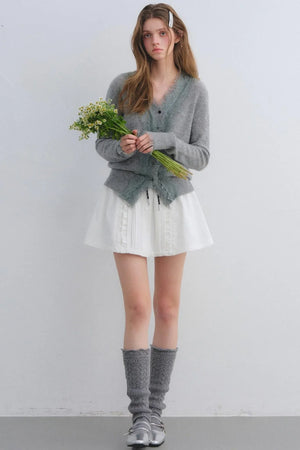 Lace Trim Patchwork Skirt