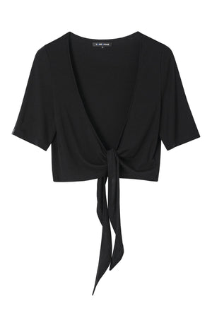 Lace Trim Tie-Front Knit Cardigan Set-Up