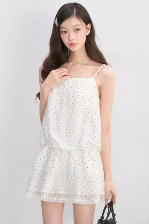 Lace-Trimmed Spaghetti Strap Dress