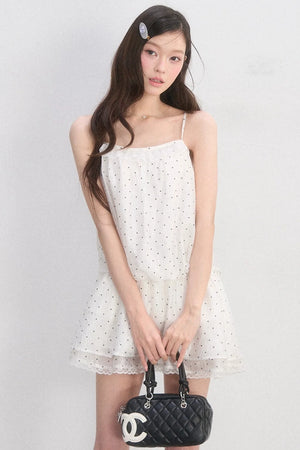 Lace-Trimmed Spaghetti Strap Dress