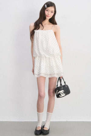 Lace-Trimmed Spaghetti Strap Dress
