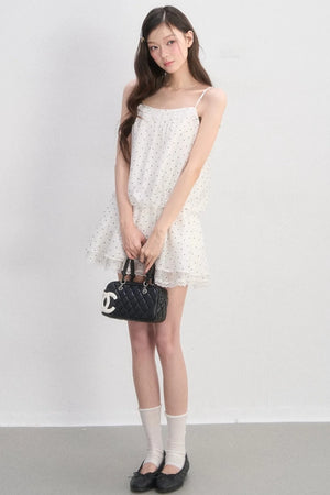 Lace-Trimmed Spaghetti Strap Dress