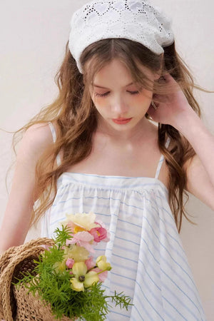 Lace-Trimmed Striped Cami