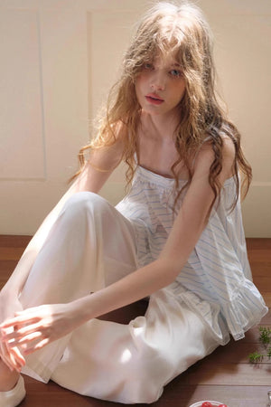 Lace-Trimmed Striped Cami