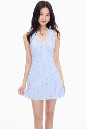 Lace-Trimmed V-Neck Dress