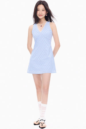 Lace-Trimmed V-Neck Dress