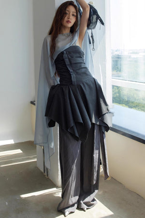 Lace-Trimmed Wide-Leg Culottes