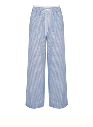 Lace-Trimmed Wide-Leg Trousers