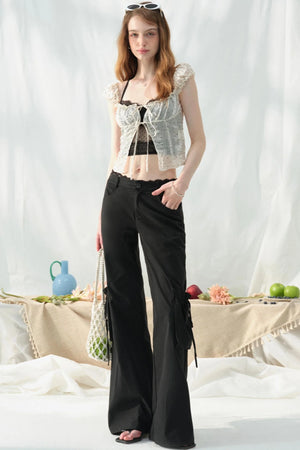Lace-Trimmed Womens Pants