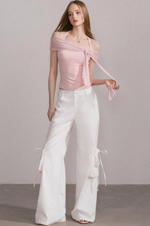 Lace-Trimmed Womens Pants