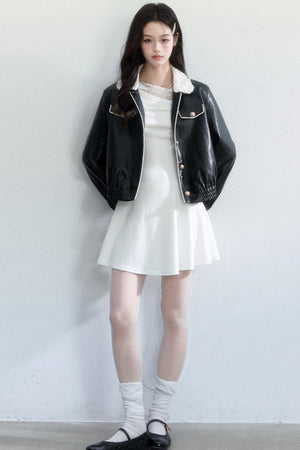 Lace Undercurrent Leather Jacket