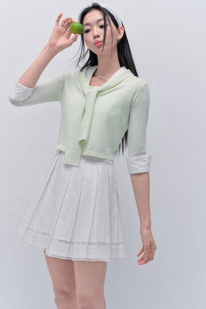 Lace-Up Knit Crop Top