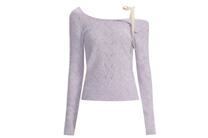 Lace-Up Shoulder Knit Top