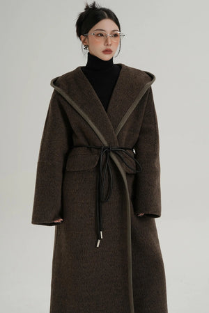 Lace-Up Wool Minimal Coat