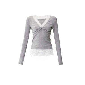 Lace V-Neck Base T-Shirt