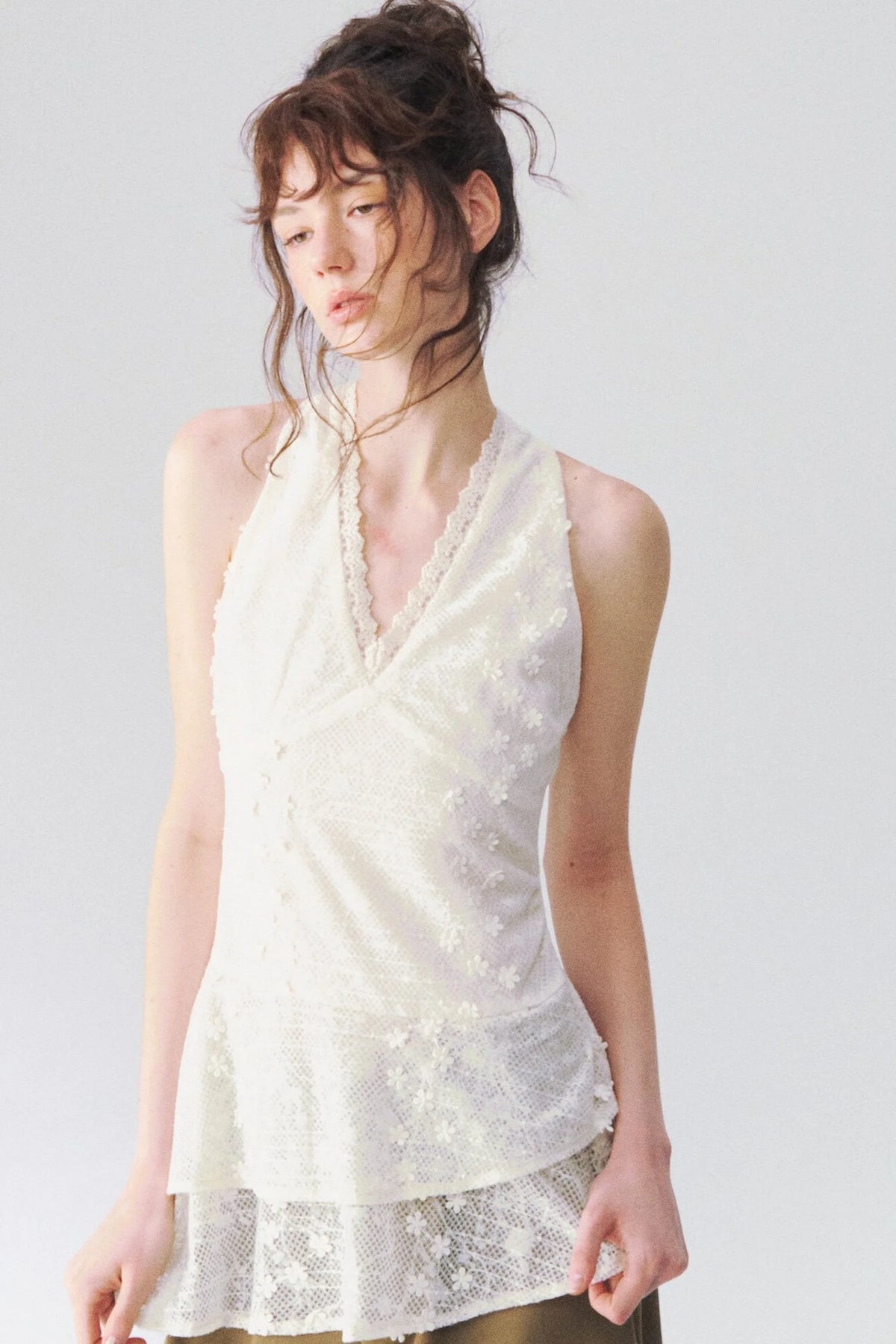 Lace V-Neck Halter Top
