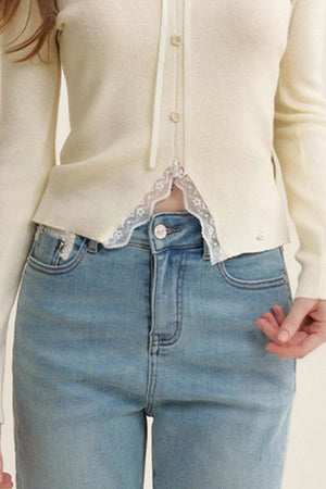 Lace V-Neck Knit