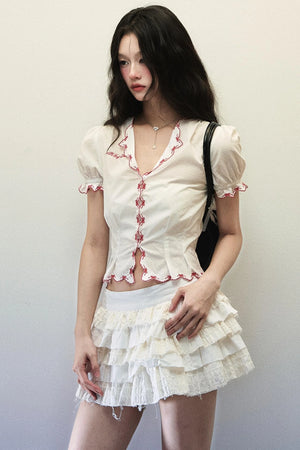 Lace V-Neck Shirt