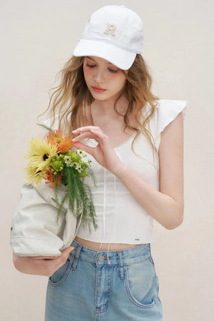 Lace V-Neck Tee Set-Up