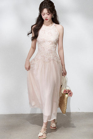 Ladylike Lace Halterneck Dress