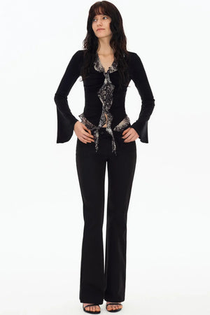 Laise Spliced Flared Pants