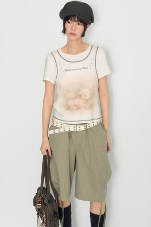 Lamb Print Short-Sleeved T-Shirt