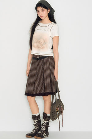 Lamb Print Short-Sleeved T-Shirt