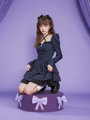 Lamb Sleeve Halterneck Dress