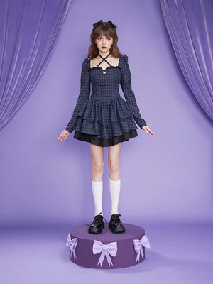 Lamb Sleeve Halterneck Dress
