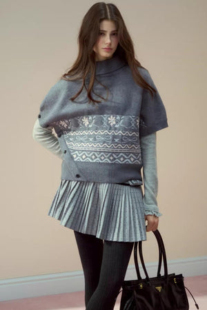 Lapel Design Cape Sweater