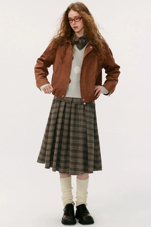 Lapel Suede Vintage Jacket