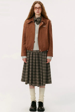 Lapel Suede Vintage Jacket