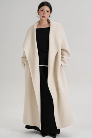 Large Lapel Long Wool Coat