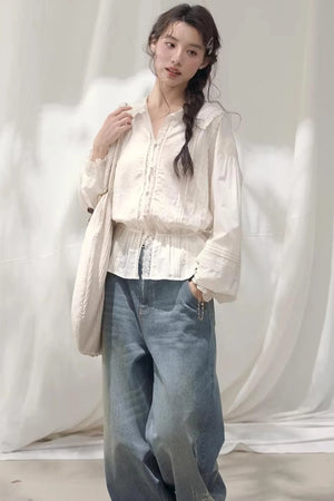 Laser Embossed Vintage Jeans