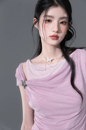 Layered Asymmetrical Linen Vest Set
