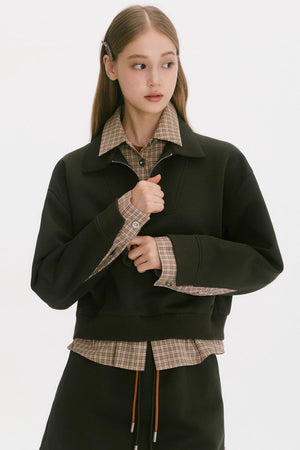 Layered Check Sweatshirt Set-Up