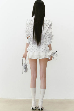 Layered Cropped Long-Sleeve Shirt