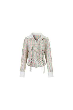 Layered Cropped Long-Sleeve Shirt
