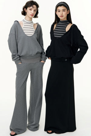 Layered Hooded Sweatshirt Set-Up