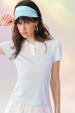 Layered-Look Doll Collar Blouse