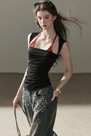 Layered-Look Halter Top