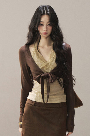 Layered-Look Lace T-Shirt