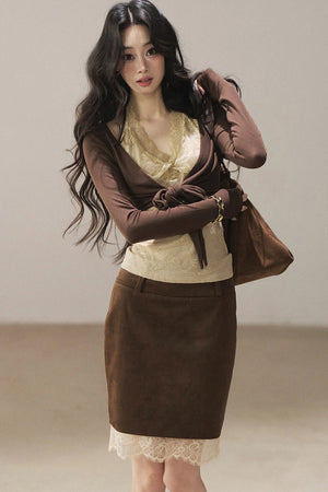 Layered-Look Lace T-Shirt