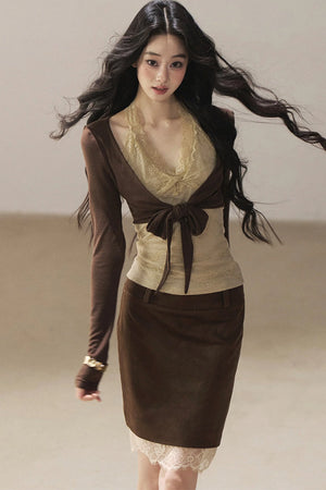 Layered-Look Lace T-Shirt