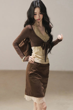 Layered-Look Lace T-Shirt