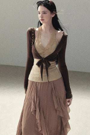 Layered-Look Lace T-Shirt