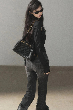 Layered-Look Long Sleeve Top