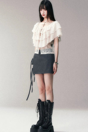 Layered Ruffle Chiffon Blouse