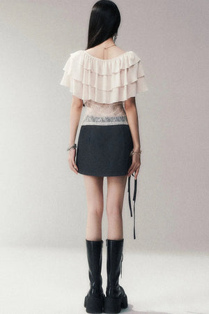 Layered Ruffle Chiffon Blouse