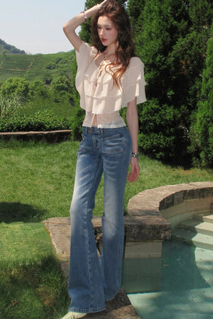 Layered Ruffle Chiffon Blouse